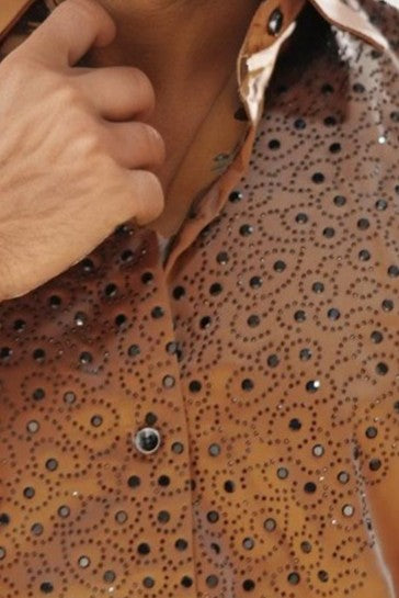 Brown Embellished Shirt