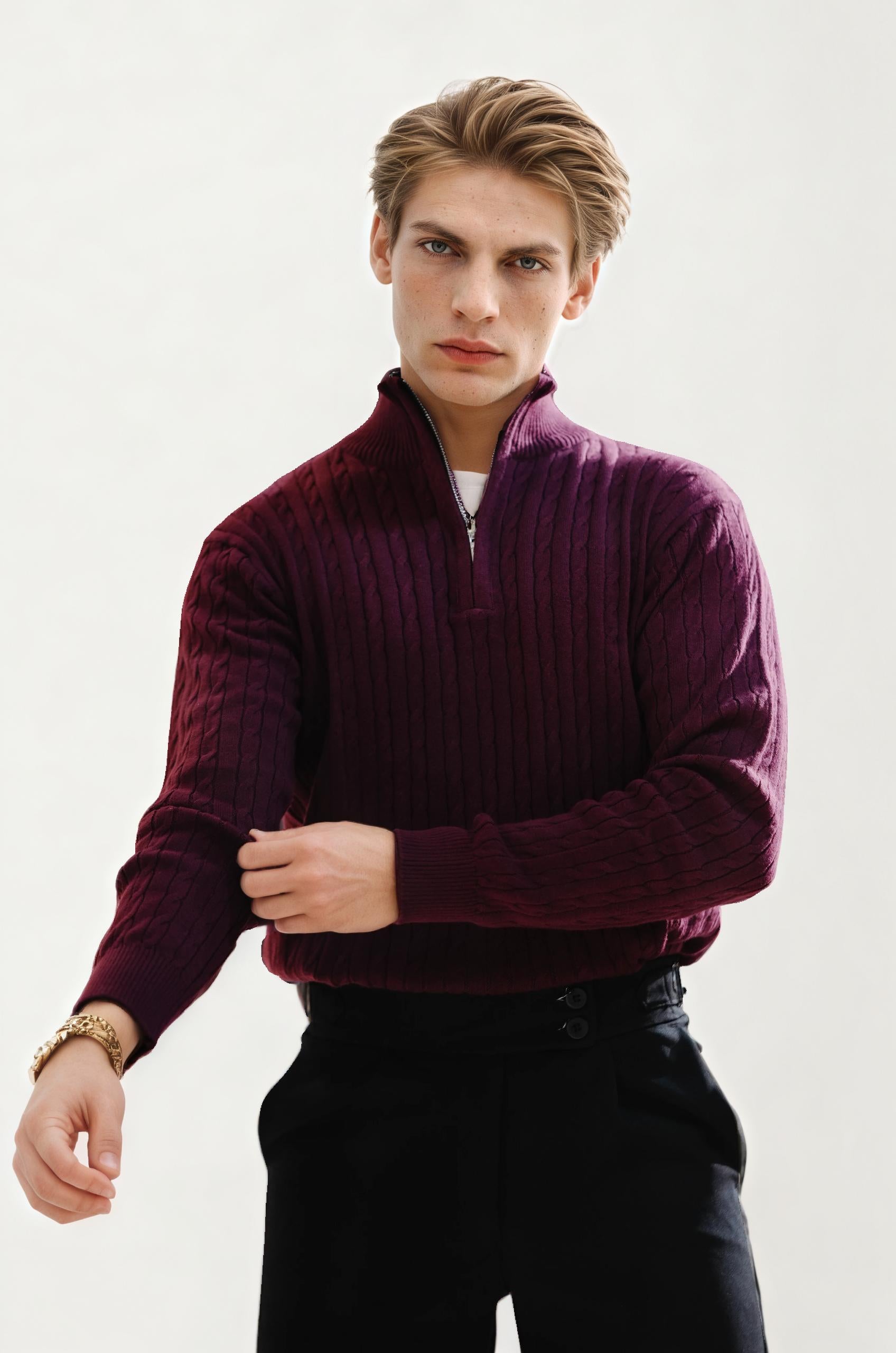 Wine Turtle Neck T-Shirt