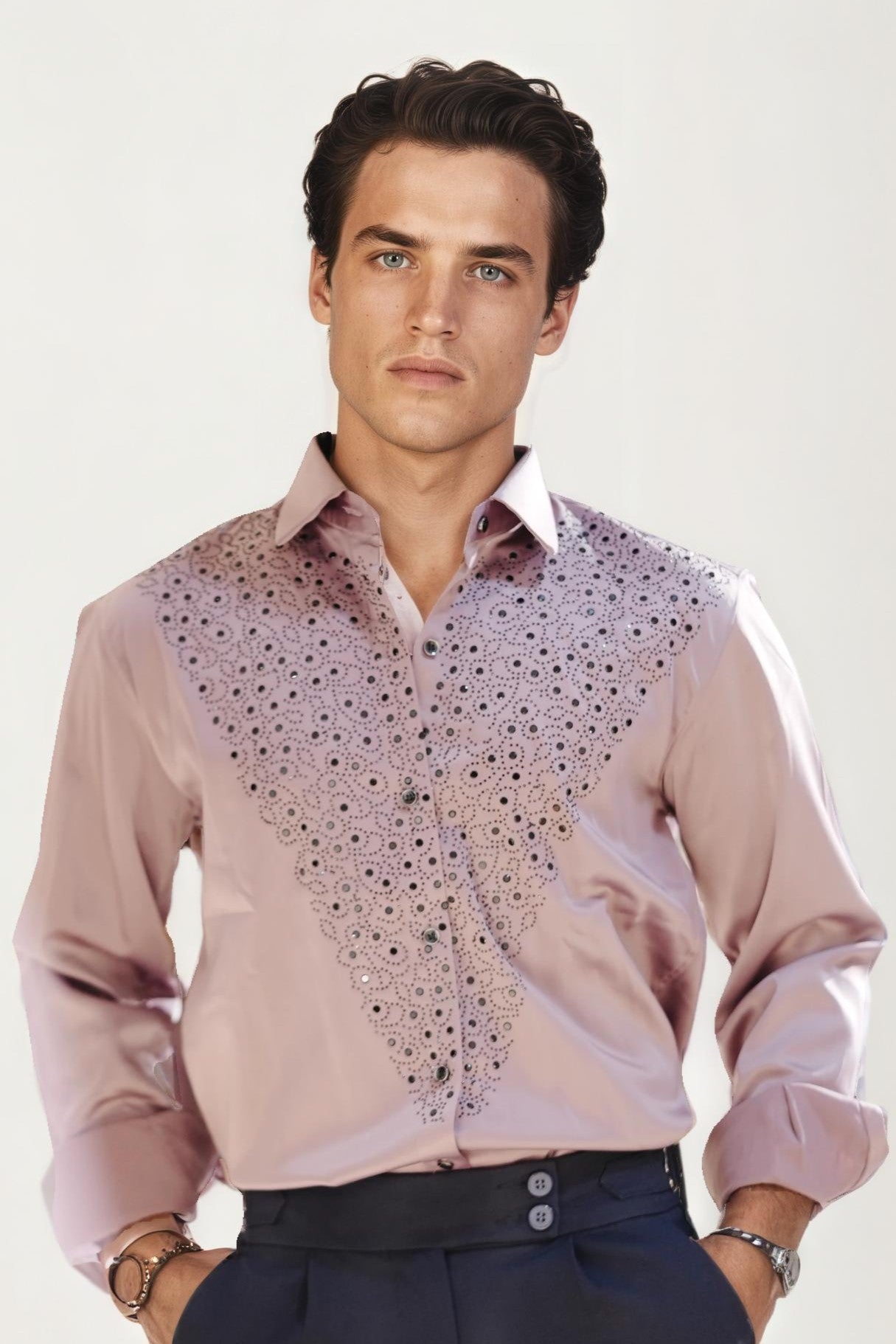 Onion Pink Embellished Shirt