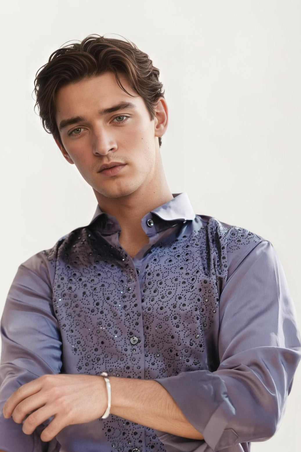 Purple Embellished Shirt