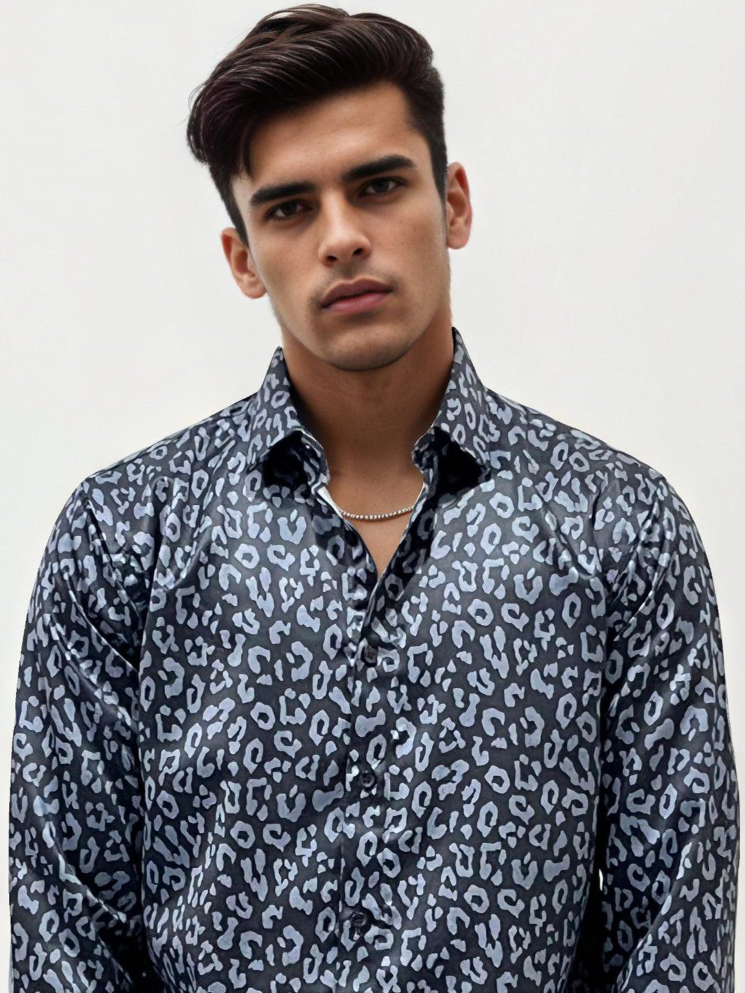 Satin Slim Fit Printed Shirt