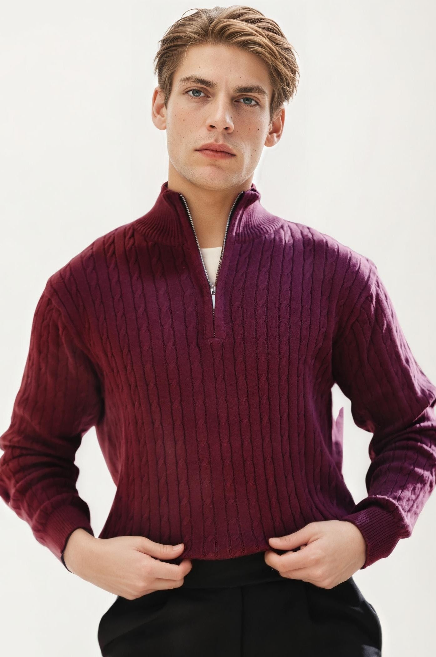 Wine Turtle Neck T-Shirt