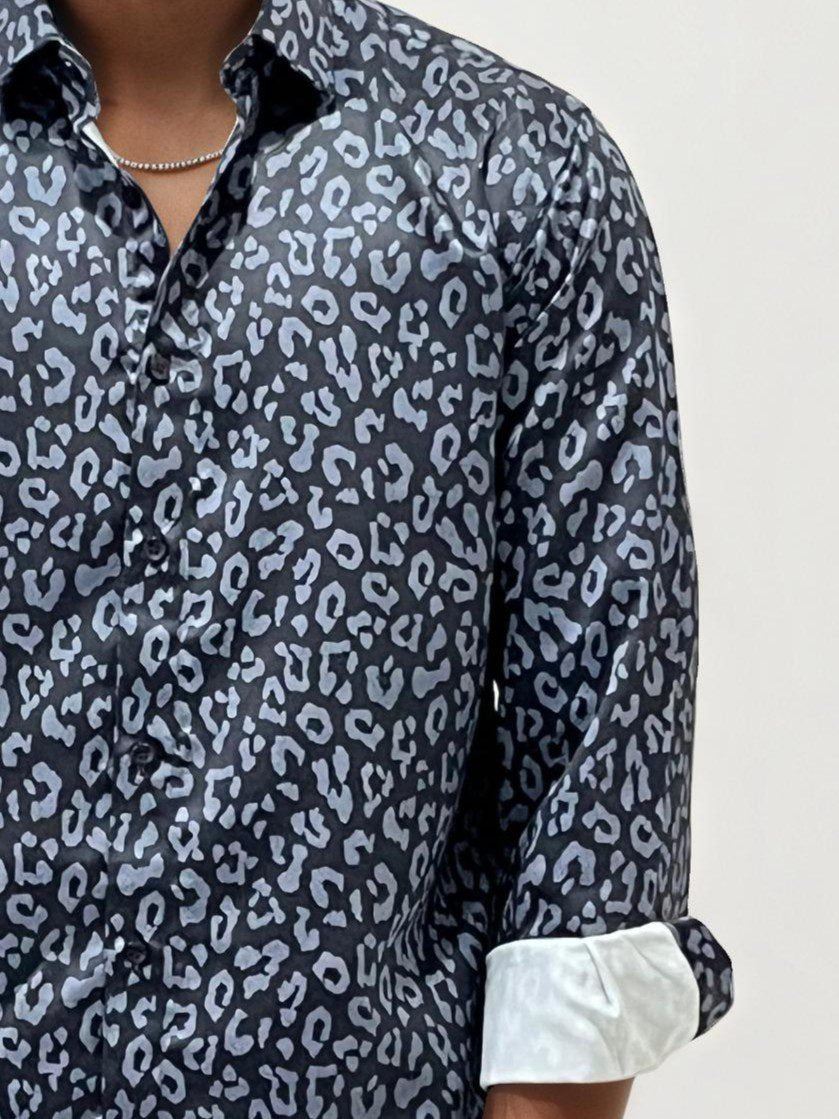 Satin Slim Fit Printed Shirt