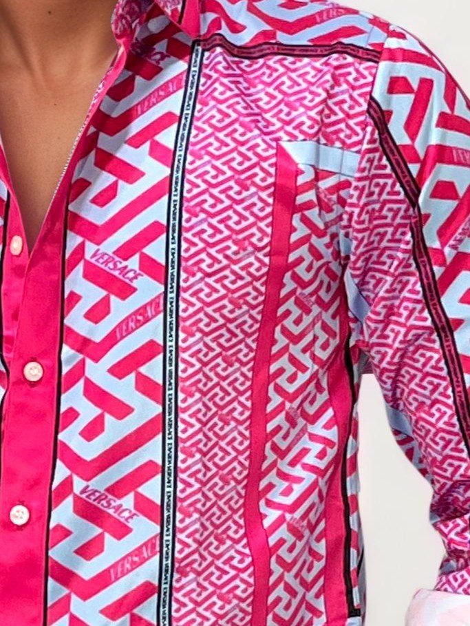 Satin Printed Shirt - Pink