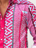 Satin Printed Shirt - Pink
