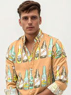 Orange Regular Fit Printed Shirt