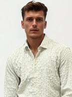 Self textured slim fit shirt