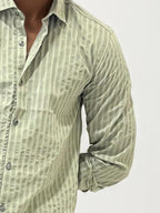 Self textured slim fit shirt