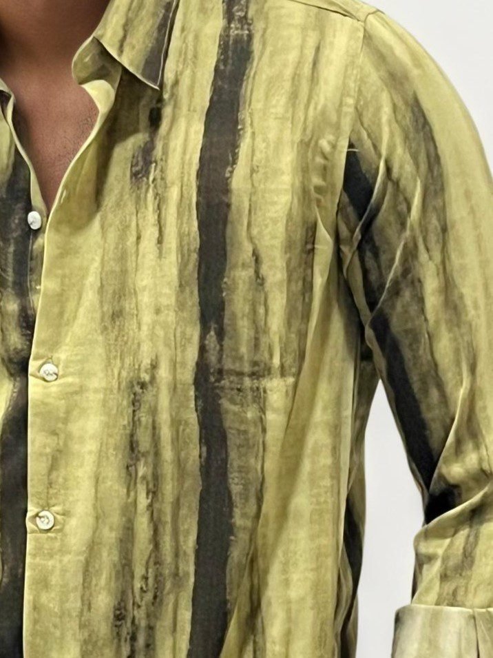 Green Rayon Printed Shirt