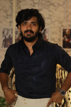 Blue Stone-Work Party-Wear Shirt