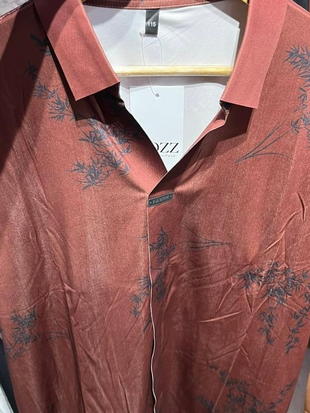 Red Stitchless imported Half-Hand Shirt