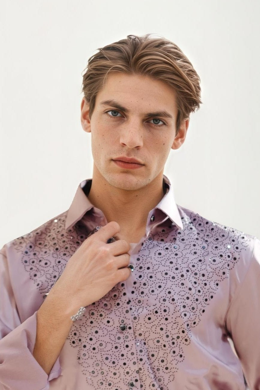 Onion Pink Embellished Shirt