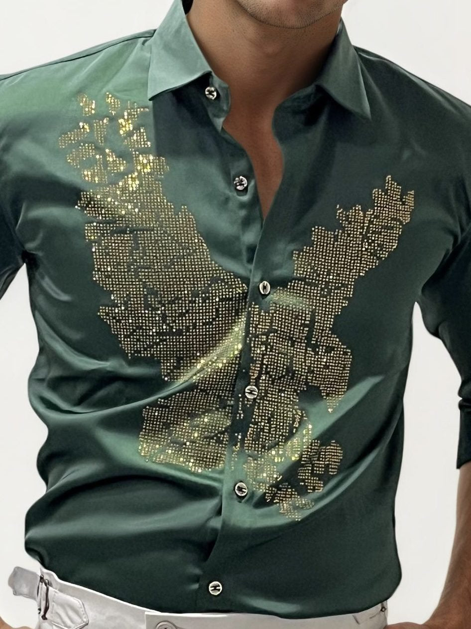 Green Eagle Stone Work Party Wear