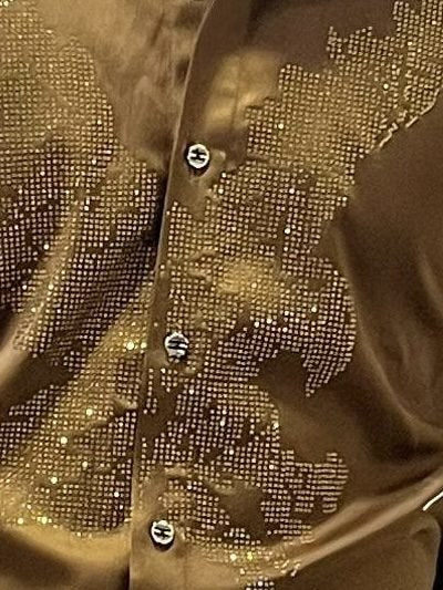 Yellow Eagle Stone Work Party Wear Shirt
