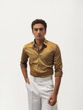 Yellow Eagle Stone Work Party Wear Shirt