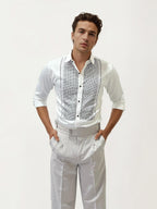 White Stone Work Party Wear Shirt