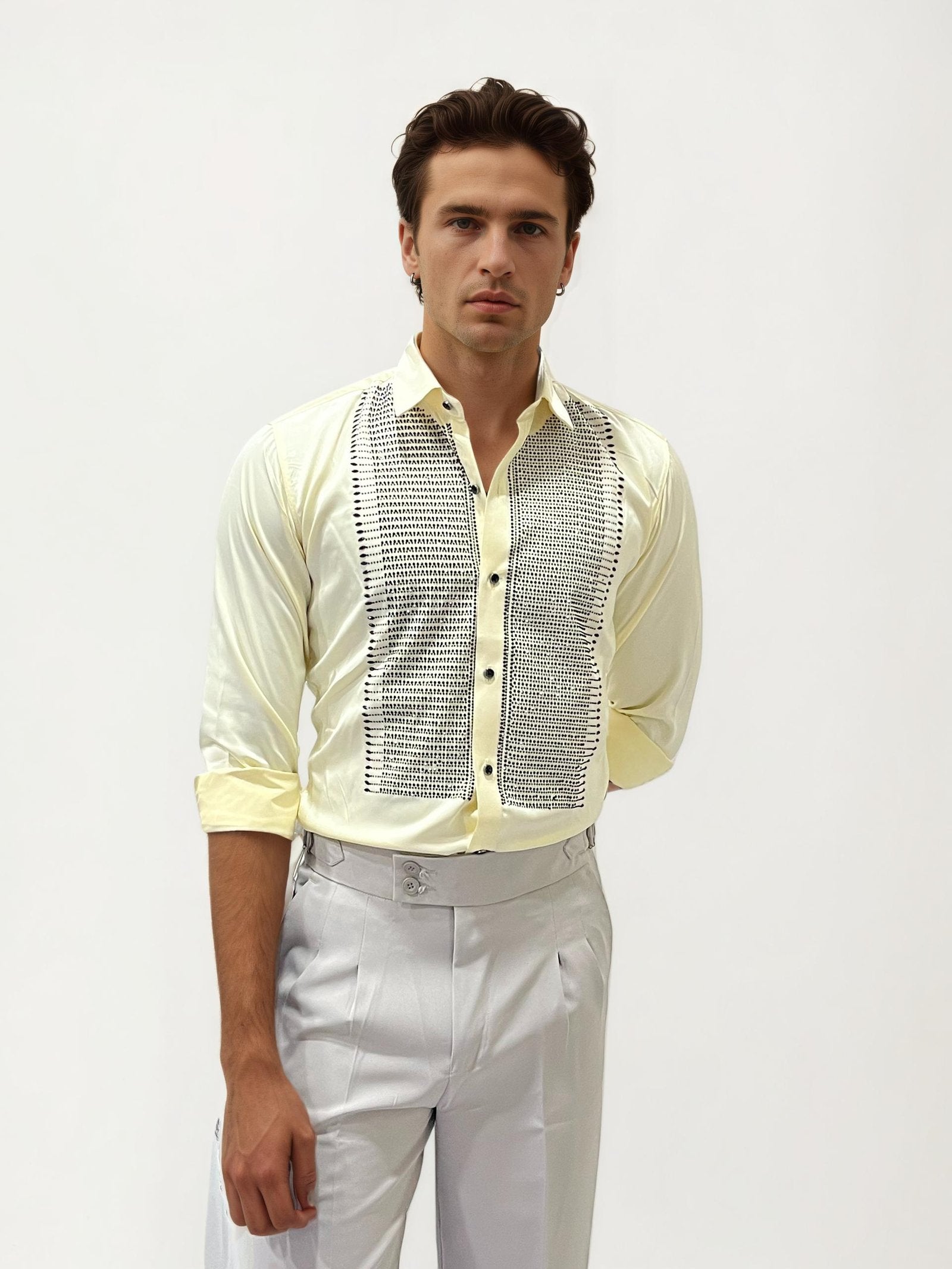 Sandal Stone Work Party Wear Shirt