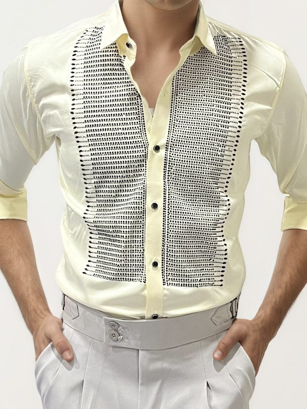 Sandal Stone Work Party Wear Shirt