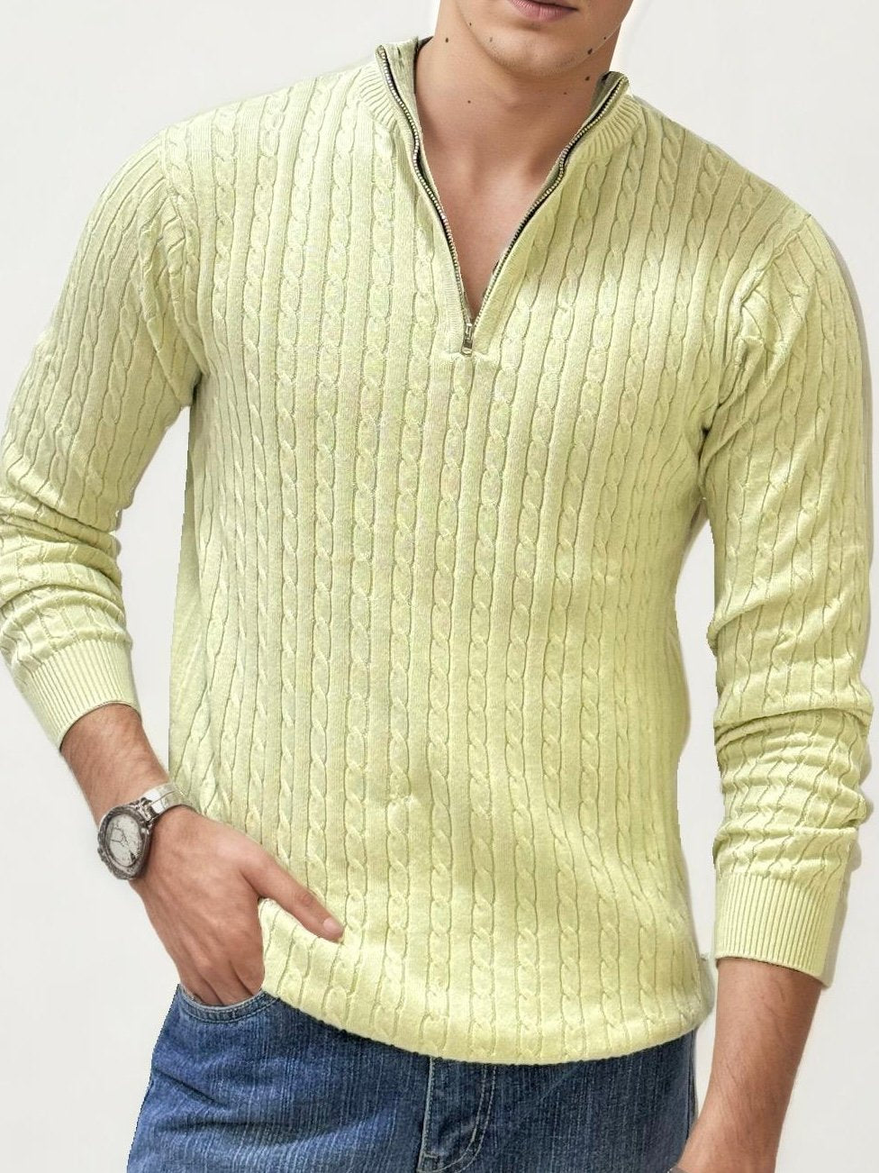 Sandal Turtle Neck Fullhand Zipper T-Shirt