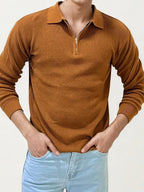 Orange Old-Money Zipper T-Shirt