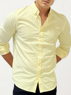 Yellow-White Striped Fullhand Shirt