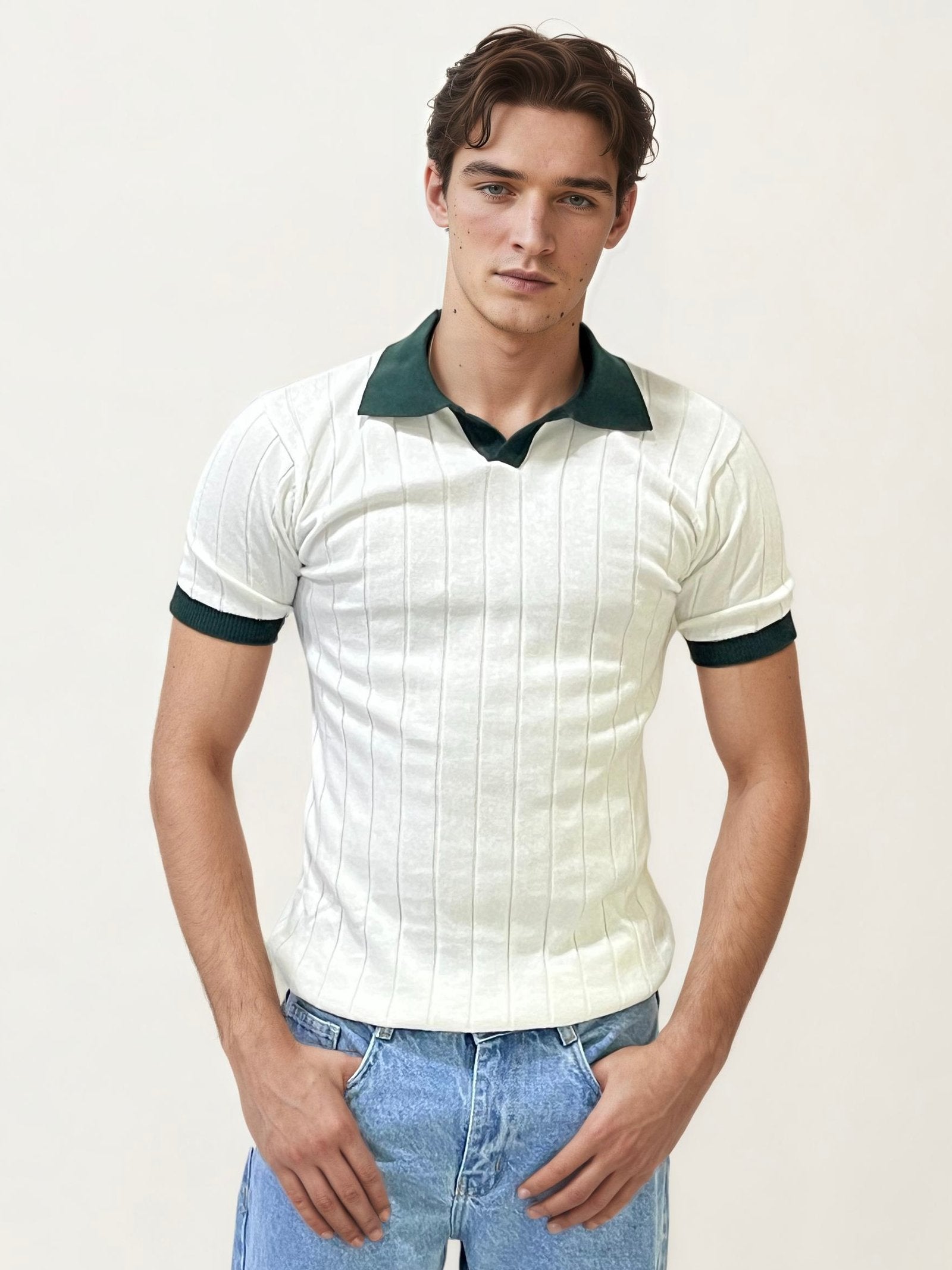 White Halfhand Polo T-Shirt