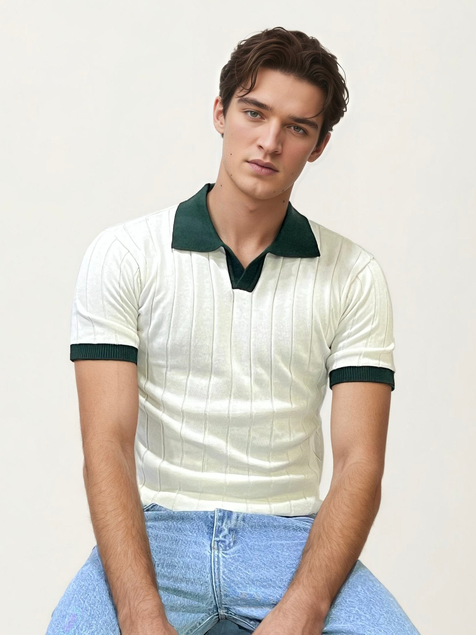 White Halfhand Polo T-Shirt