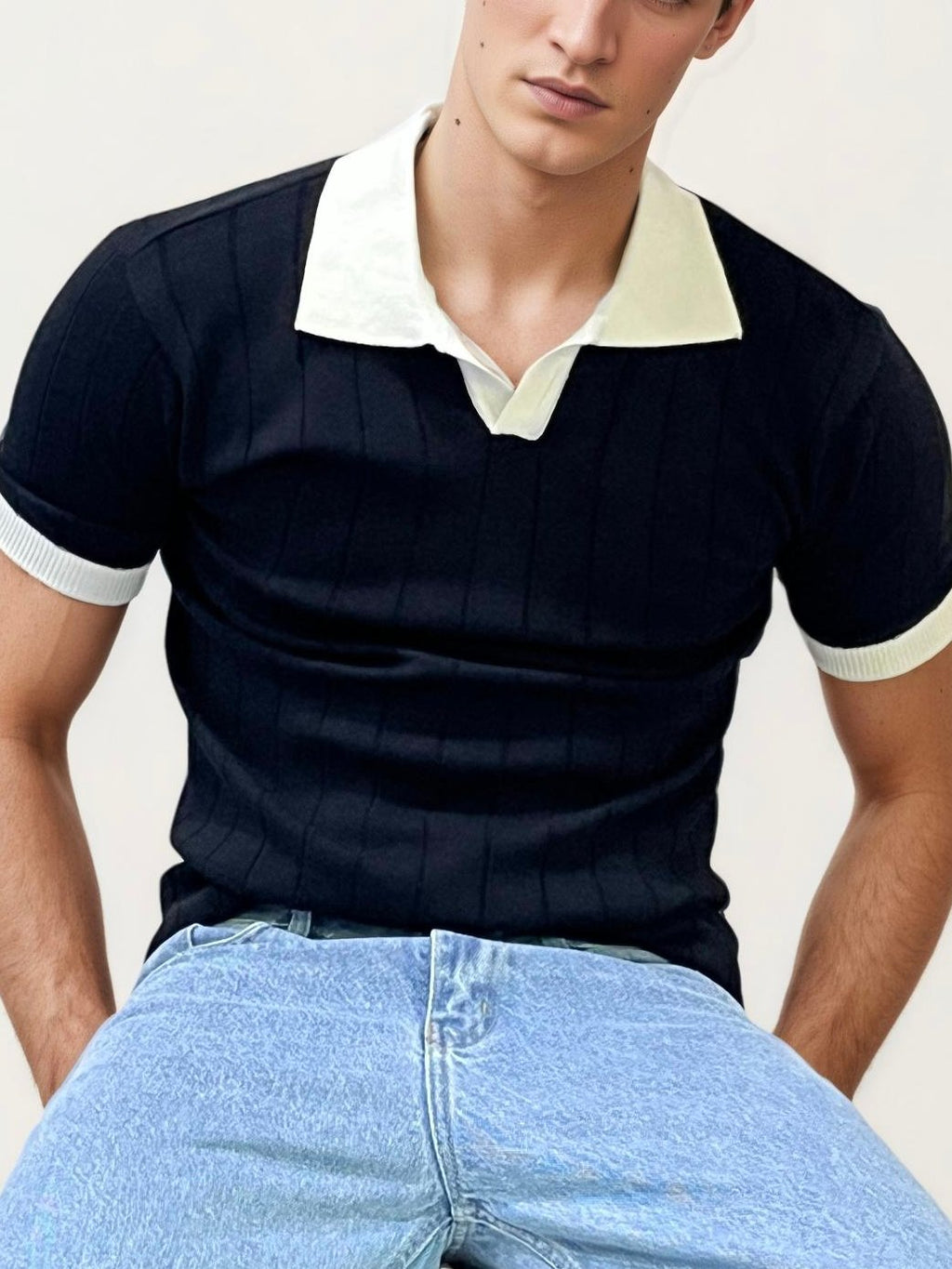 Black Halfhand Polo T-Shirt