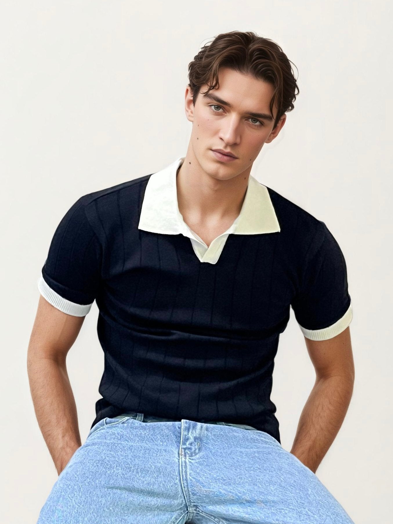 Black Halfhand Polo T-Shirt