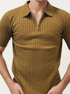Halfhand zipper Polo T-Shirt