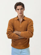 Orange Old-Money Zipper T-Shirt