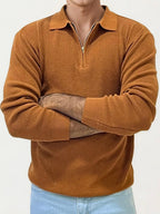 Orange Old-Money Zipper T-Shirt