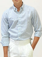 Blue Striped Fullhand Shirt