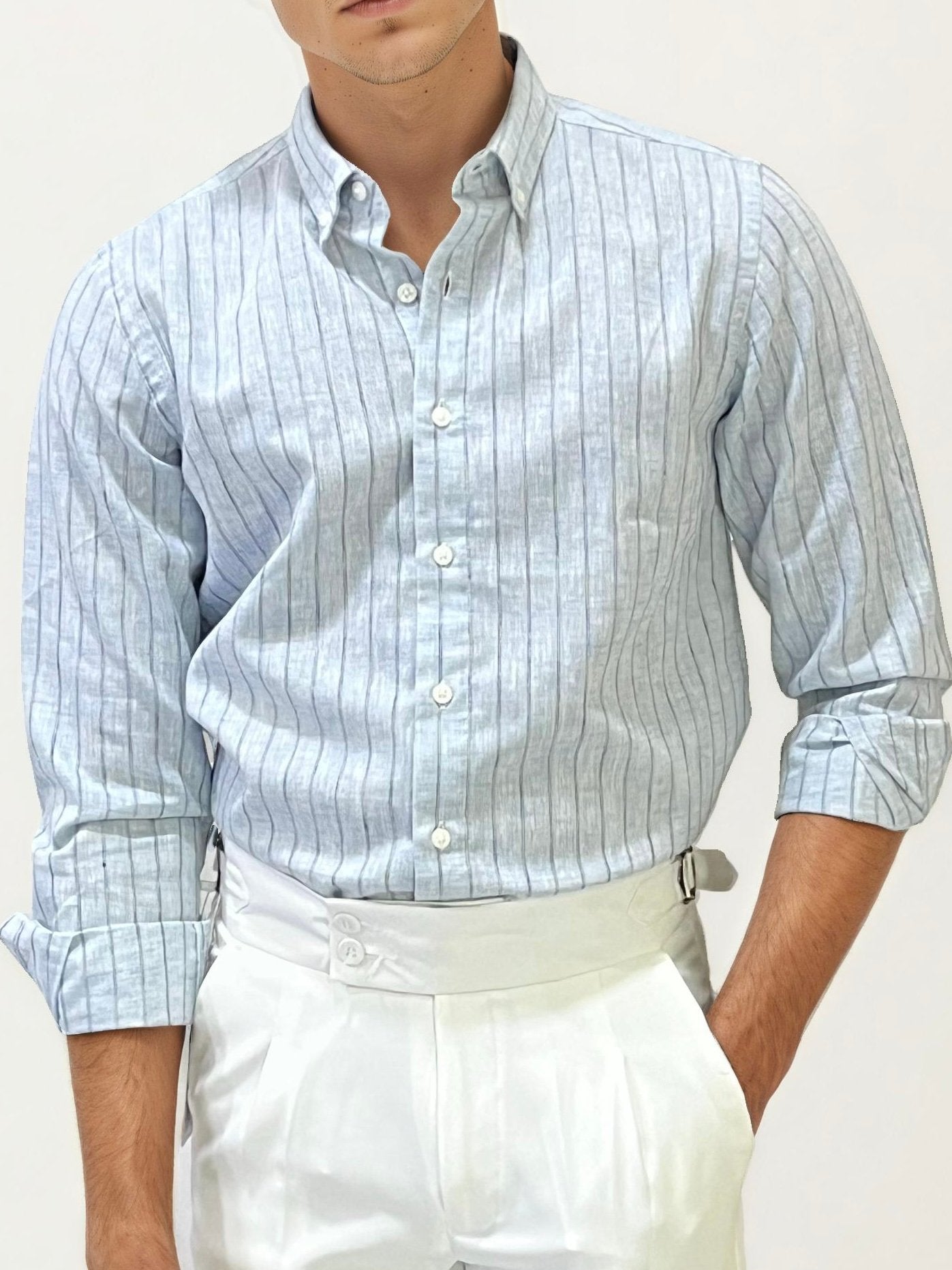 Blue Striped Fullhand Shirt