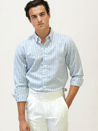 Blue Striped Fullhand Shirt