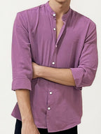 Rose Mandarin Collar Fullhand Shirt