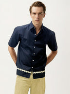 Black Embroidery Halfhand Shirt