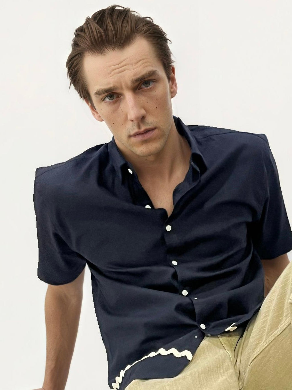Black Embroidery Halfhand Shirt
