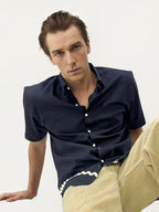 Black Embroidery Halfhand Shirt