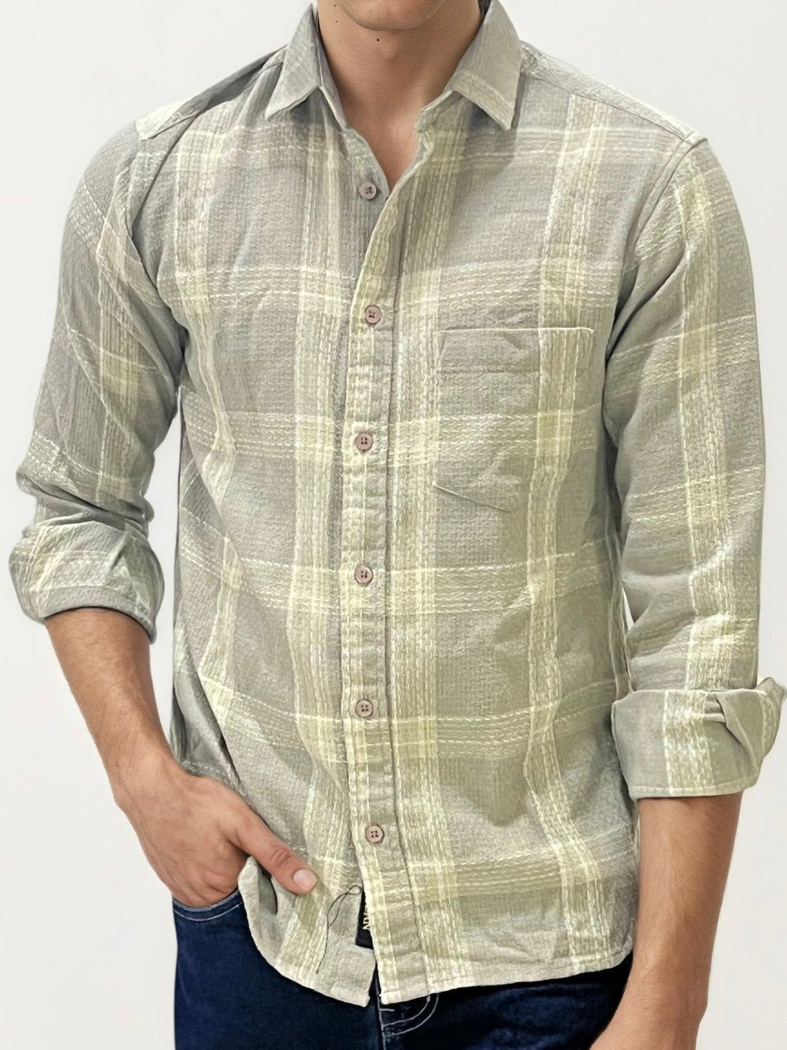 Green Checked Fullhand Shirt