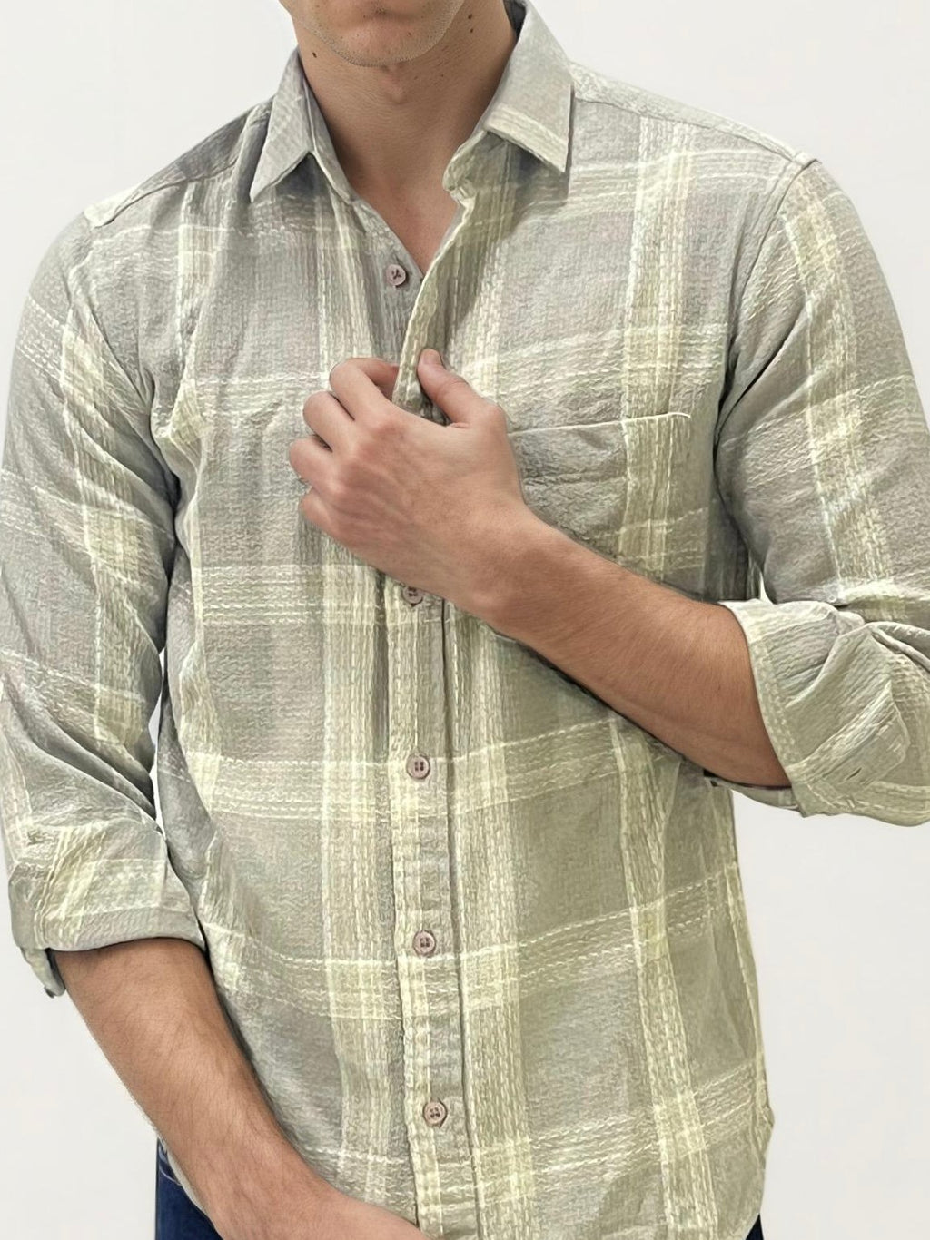 Green Checked Fullhand Shirt