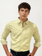 Beige Striped Fullhand Shirt