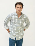 Grey-White Checked Fullhand Shirt