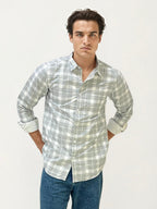 Grey-White Checked Fullhand Shirt