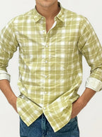 Yellow-White Checked Fullhand Shirt