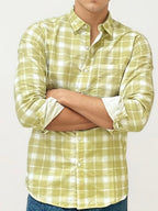 Yellow-White Checked Fullhand Shirt