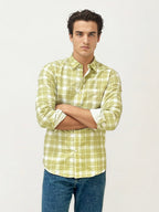 Yellow-White Checked Fullhand Shirt