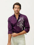 Wine Stone Party Wear Shirt
