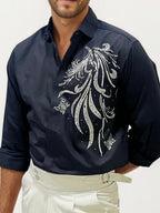 Black Stone Work Party Wear Shirt