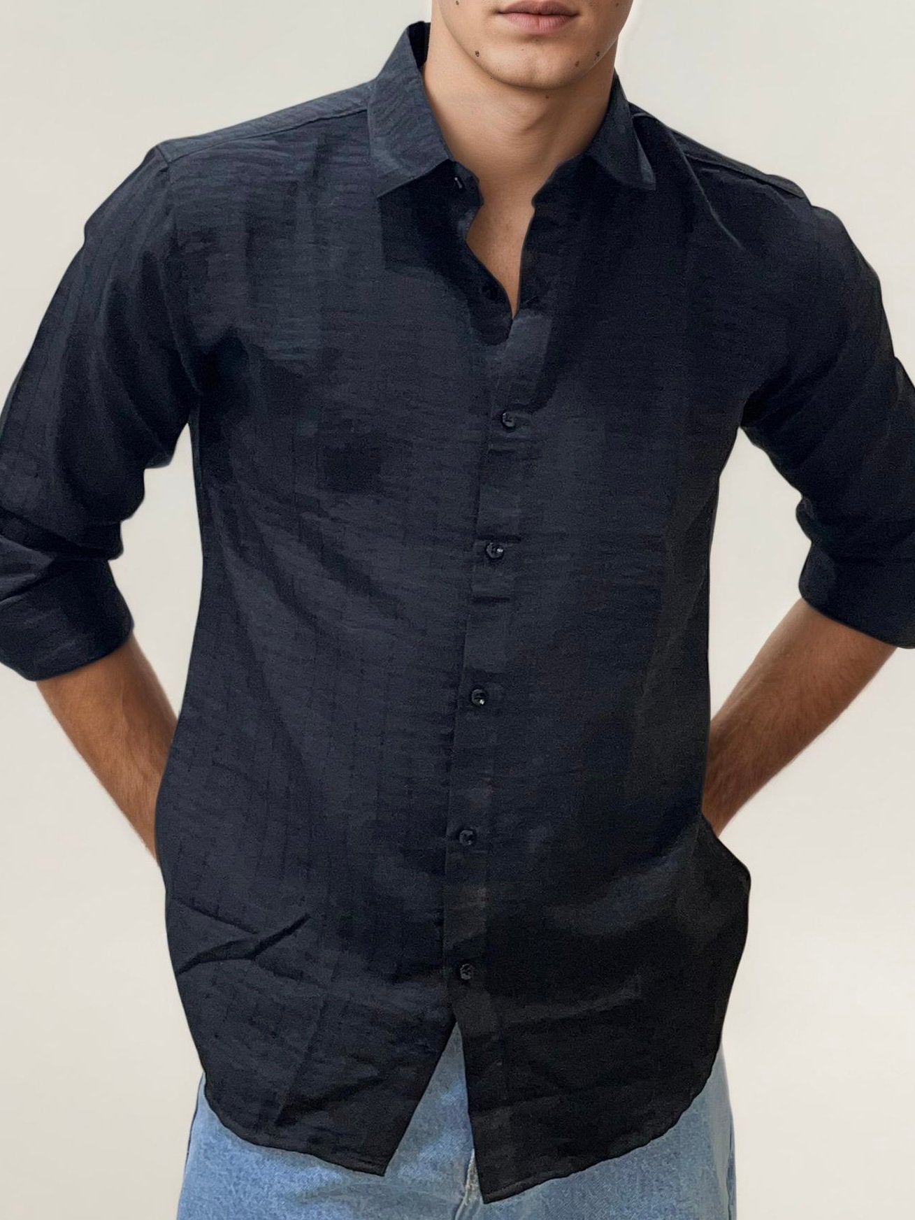 Black Striped Fullhand Shirt